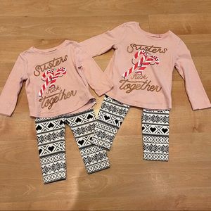 12-18M & 2T Girls Matching Top & Leggings
